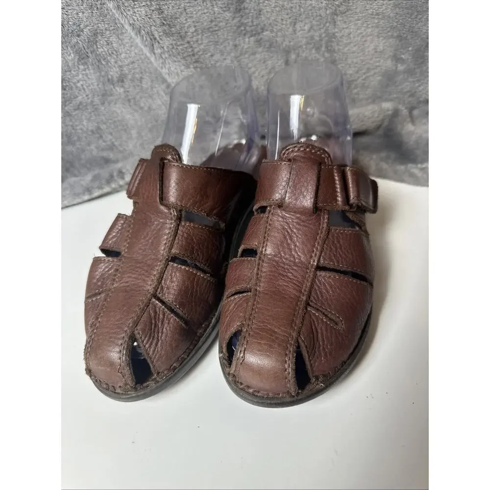 Easy Spirit Women’s Mule Sandal Shoes Comfort Slide Medium Brown Leather Sz 7.5‎